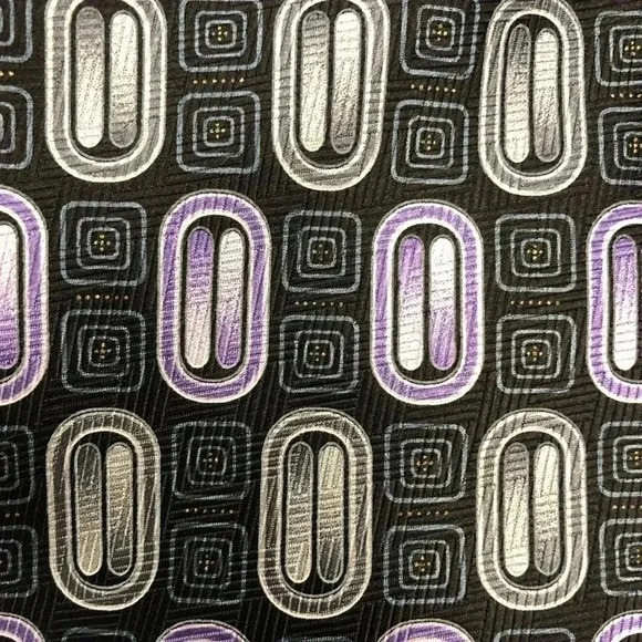Carlos Devinezia Black Purple and Silver 100% Silk Tie - Picture 2 of 5